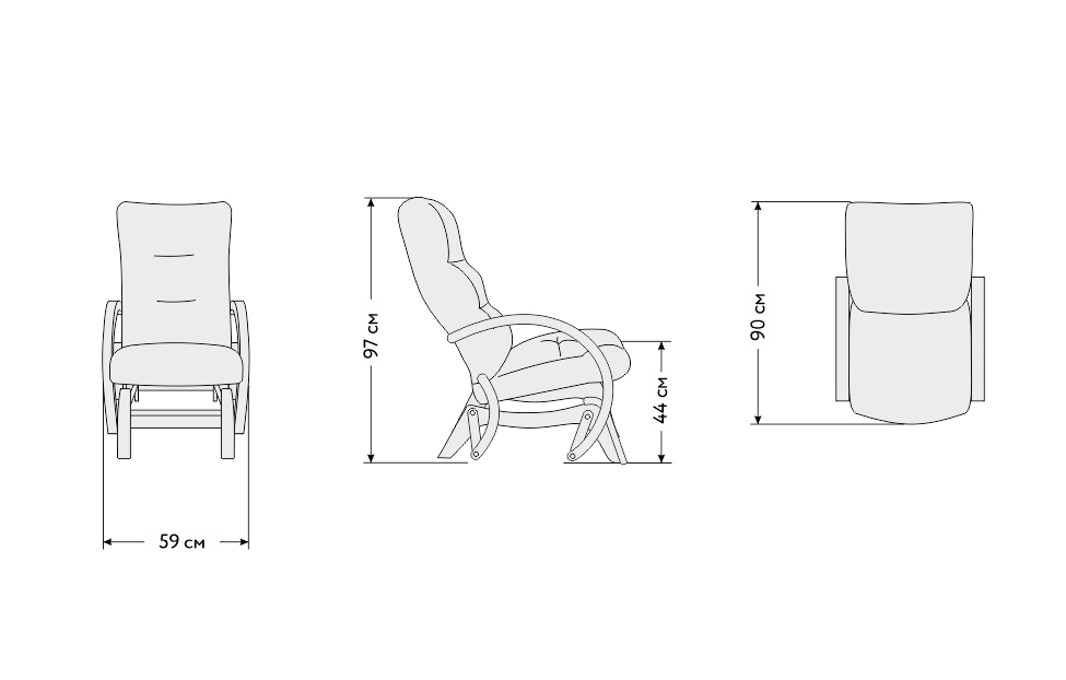 Кресла-реклайнеры - изображение №5 "Кресло-качалка глайдер Мэтисон"  на www.Angstrem-mebel.ru