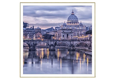 Постер «Река и мост в Риме» (47 х 47 см) В прихожую Домашний офис В кабинет В гостиную, гарантия 12 месяцев