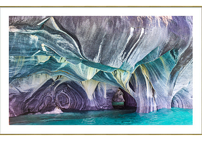 Постер «Фантастические формы бирюзового цвета в мраморной пещере» (77х 49 см) В спальню В прихожую Домашний офис В детскую В кабинет В гостиную, гарантия 12 месяцев
