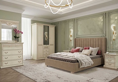 Спальня Изотта 10, тип кровати Мягкие, цвет Валенсия